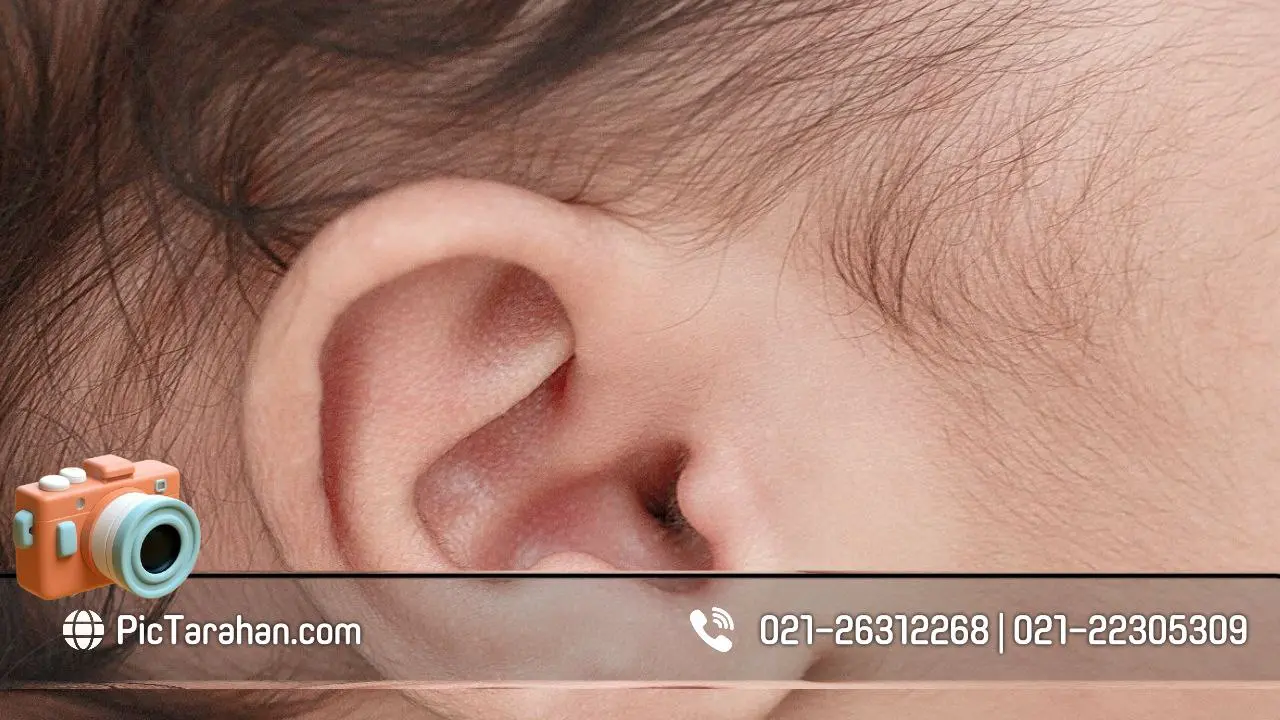 عکاسی حرفه‌ای از دیتیل گوش نوزاد