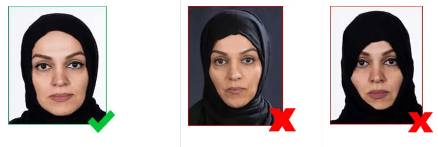 نمونه عکس ویزا استرالیا با حجاب مناسب و نامناسب